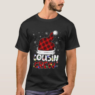 T-shirt Écran Cousin Santa Hat Buffalo Rouge Plaid Xmas Li