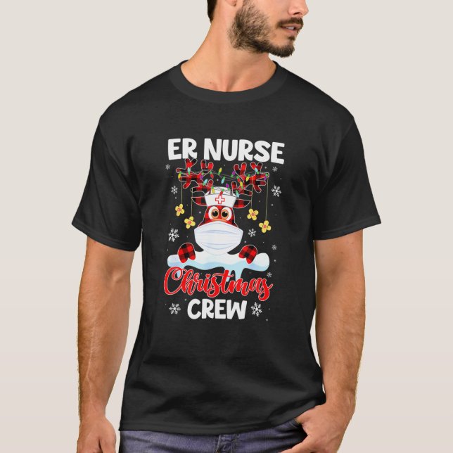 T-shirt Écran de Noël de l'infirmière de l'unité de soins  (Devant)