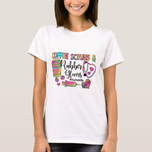 T-shirt Écrans de café et gants en caoutchouc Infirmière