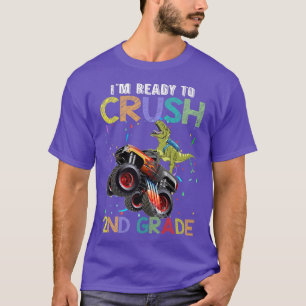 T-shirt Écraser 2E Grade Monster Truck Dinosaur Retour À S