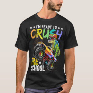 T-shirt Écraser Le Camion Monster Dinosaure De L'École Pré