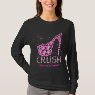 T-shirt Écraser le cancer du sein Sensibilisation Bling ro