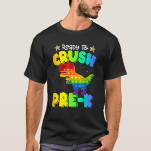 T-shirt Écraser Pop Dinosaur Pre K Fidget Retour à l'école