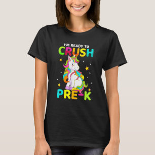 T-shirt Écraser Pré K Dabbing Unicorne Retour À L'École Fi