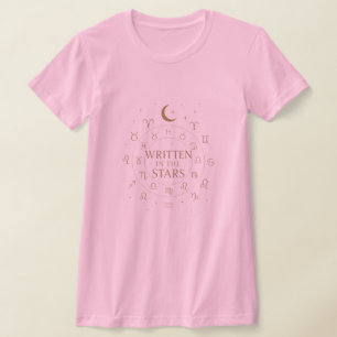 T-shirt Écrit dans les Étoiles Zodiaque Mystique Céleste