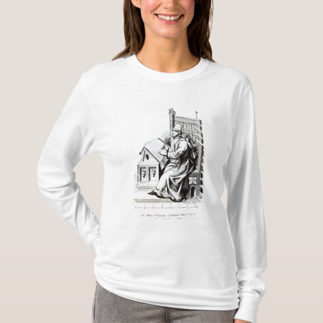T-shirt Écriture de copiste sur une feuille de vélin (Devant)
