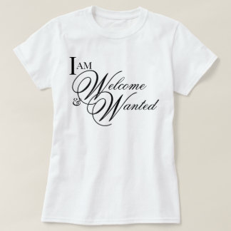 T-shirt Écriture esthétique Je suis la bienvenue et désiré