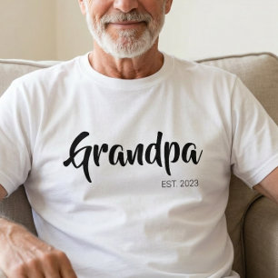 T-shirt Écriture noire grand-père établi