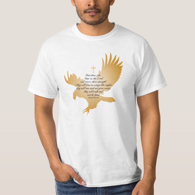 T-shirt Écriture sainte de 40:31 d'Isaïe avec Eagle et la (Devant)