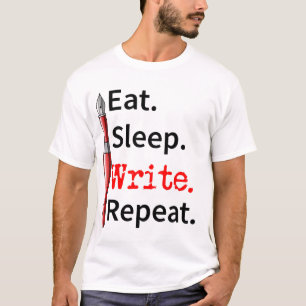 T-shirt Ecrivain de répétition d'écriture du sommeil de l'