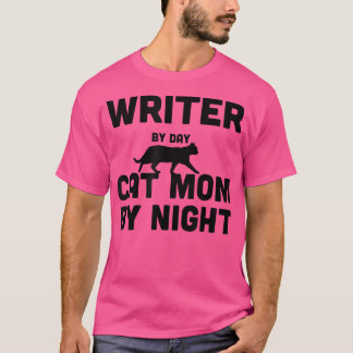T-shirt Écrivain Par Jour Chat Maman Par Nuit3355