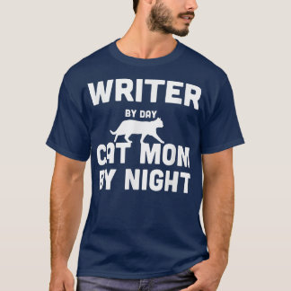 T-shirt Écrivain Par Jour Chat Maman Par Nuit 3354