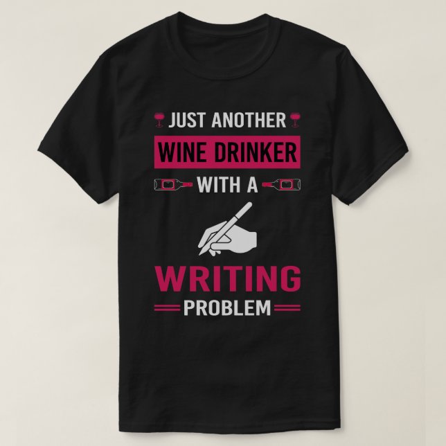 T-shirt Écrivain Wine Drinker (Design devant)