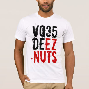 T-shirt ÉCROUS de VQ35 DEEZ (rouges/noir) avec le logo du
