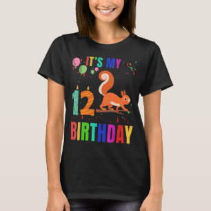 T-shirt Écureuil 12e Anniversaire Écureuillers Animal Grap