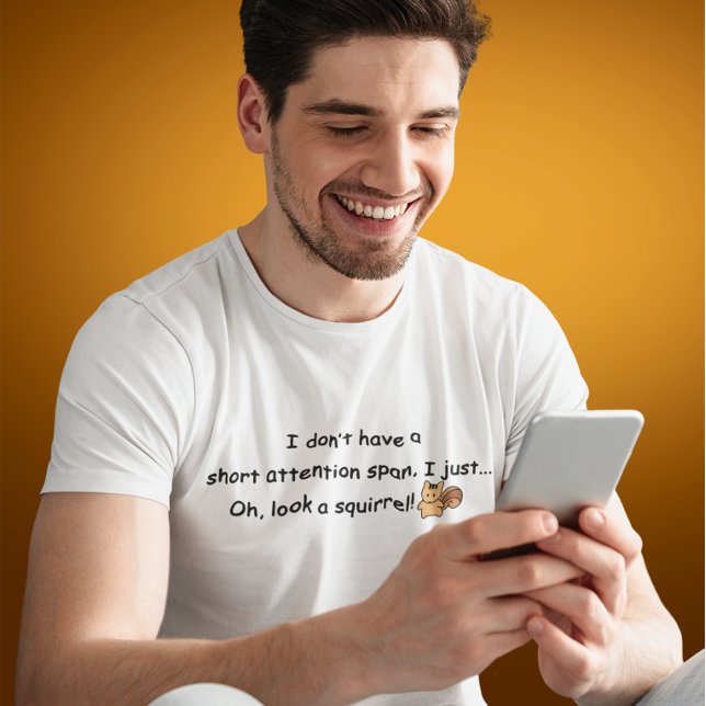 T-shirt écureuil à courte attention (Créateur téléchargé)