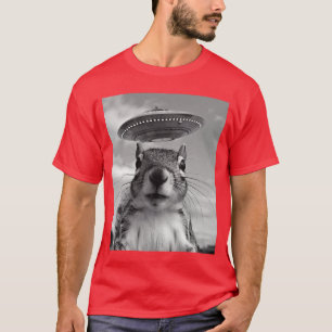 T-shirt Écureuil assiégé par un OVNI extraterrestre Cadeau