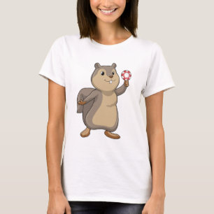 T-shirt Écureuil au Poker avec des jetons de Poker