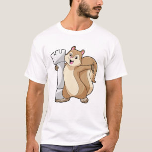 T-shirt Écureuil aux échecs avec pièce d'échecs King