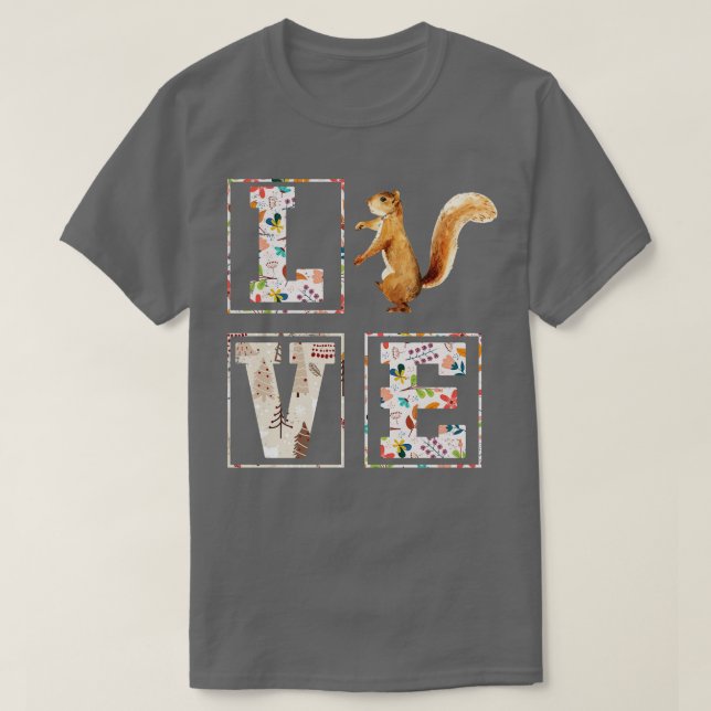 T-shirt Écureuil d'amour vintage (Design devant)