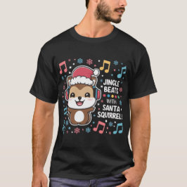 T-shirt Écureuil dans les casques et Santa Hat - Jingle Be