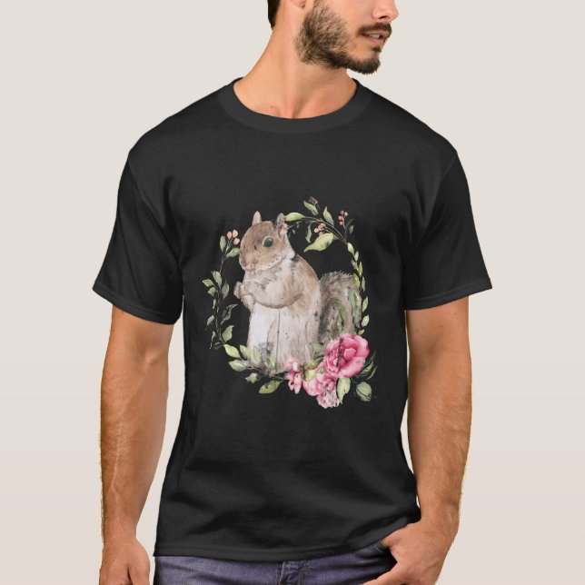 T-shirt Écureuil de fleurs (Devant)