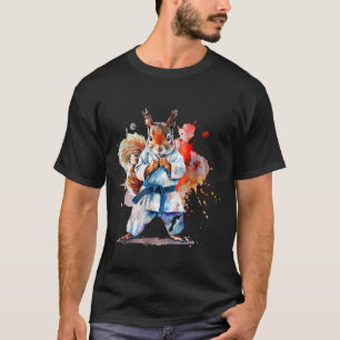 T-shirt Écureuil de judo aquarelle karaté MMA amateur d'éc