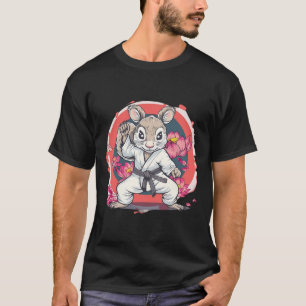 T-shirt Écureuil de karaté mignon fleur de lotus Mma kickb