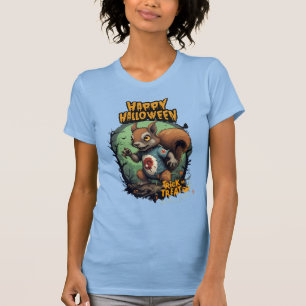 T-shirt Écureuil d'Halloween malicieux - Tricot ou traitem