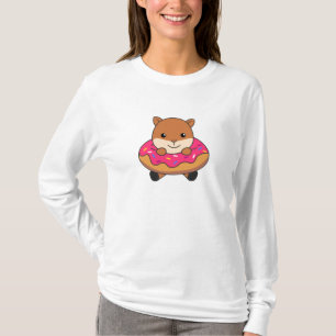 T-shirt Écureuil Doux Animaux Drôle En Rose De Donut