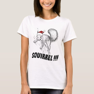 T-shirt Écureuil Drôle Avec Chapeau Noël Vacances À l'Anci