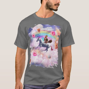 T-shirt Écureuil équitation Unicorne, Rainbow Pizza Donut