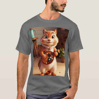 T-shirt Écureuil floral esthétique Jouer Banjo 1
