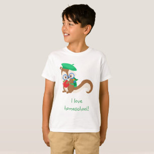 T-shirt Écureuil J'aime l'école familiale