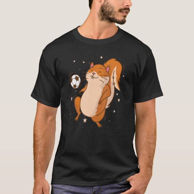 T-shirt Écureuil jouant au soccer rongeur de l'arbre (Devant)