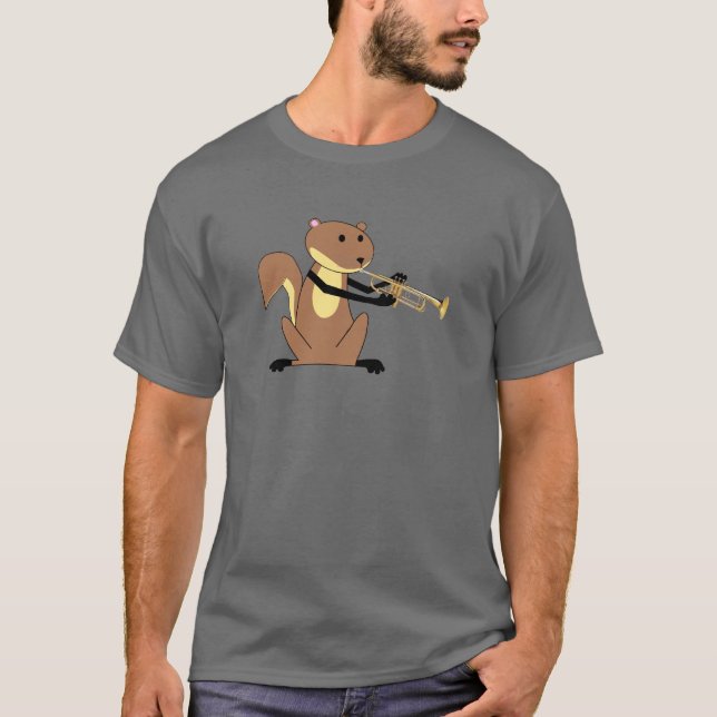 T-shirt Écureuil jouant la trompette (Devant)