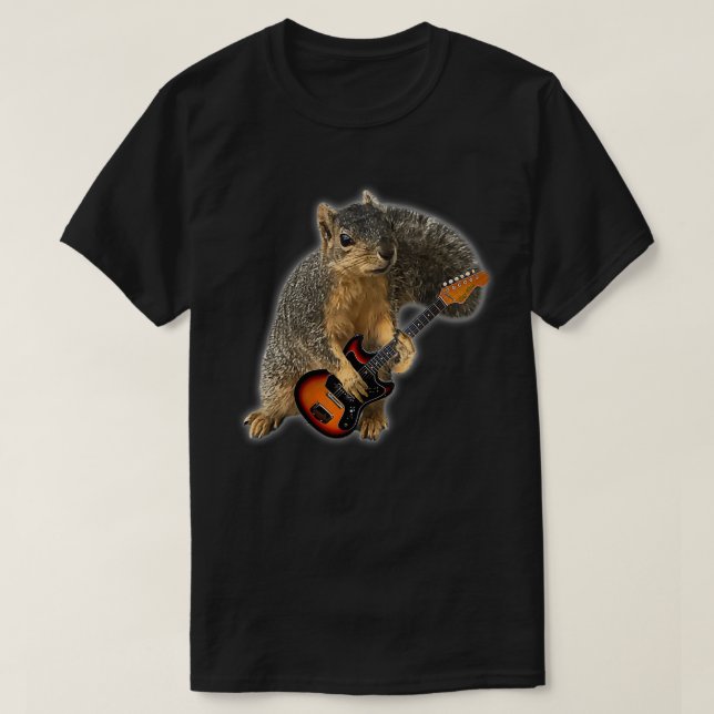 T-shirt Écureuil Jouer Guitare 1 (Design devant)