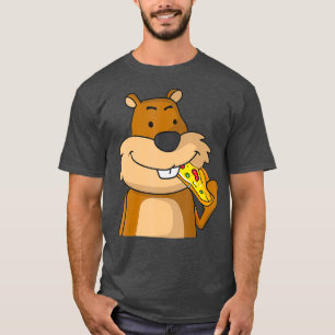T-shirt Écureuil Manger Pizza Drôle Pizza Nourriture Amo