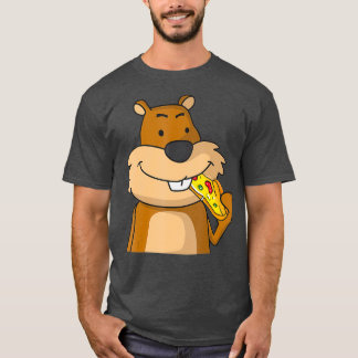 T-shirt Écureuil Manger Pizza Drôle Pizza Nourriture Amour