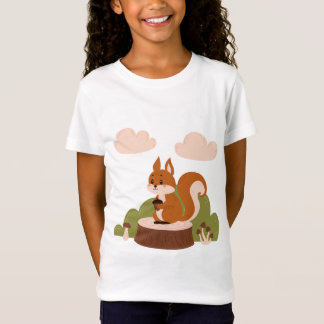 T-Shirt Écureuil mignon dans la forêt