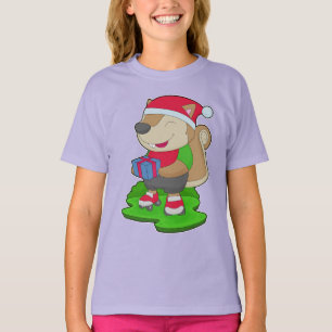 T-shirt Écureuil Noël patin en ligne
