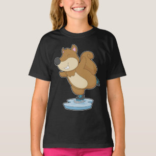 T-shirt Écureuil Patinage sur glace Patins sur glace Patin