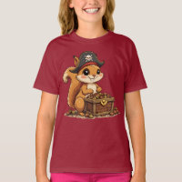 Écureuil Pirate avec Trésor de Glands Drôle Mignon