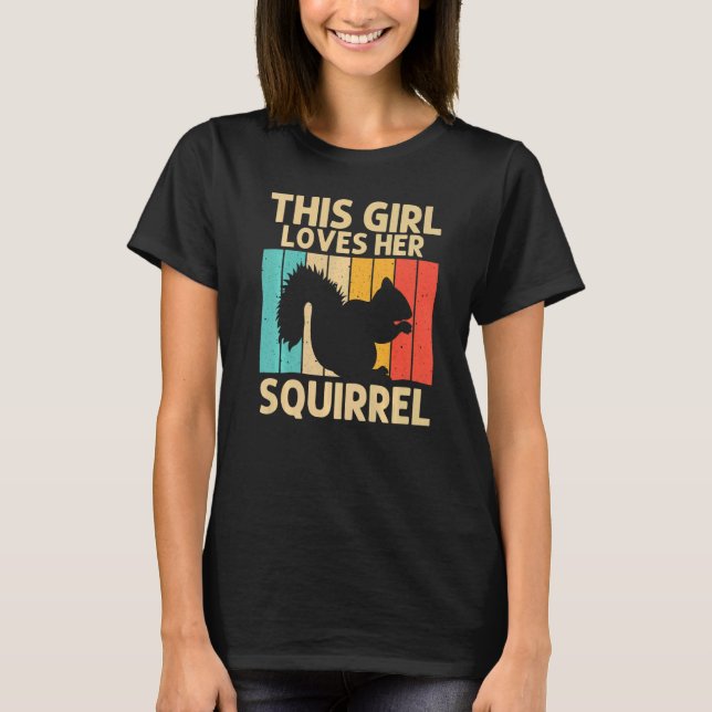 T-shirt Écureuil pour les filles Écureuil Chipmunk 80s 1 (Devant)