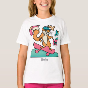 T-shirt Écureuil rétro de rue sur skateboard Drôle