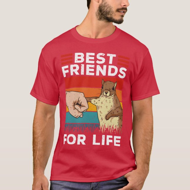 T-shirt Écureuil rétro Meilleurs Amis Pour La Vie Écureuil (Devant)