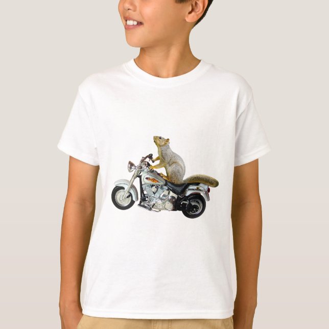 T-shirt Écureuil sur la moto (Devant)