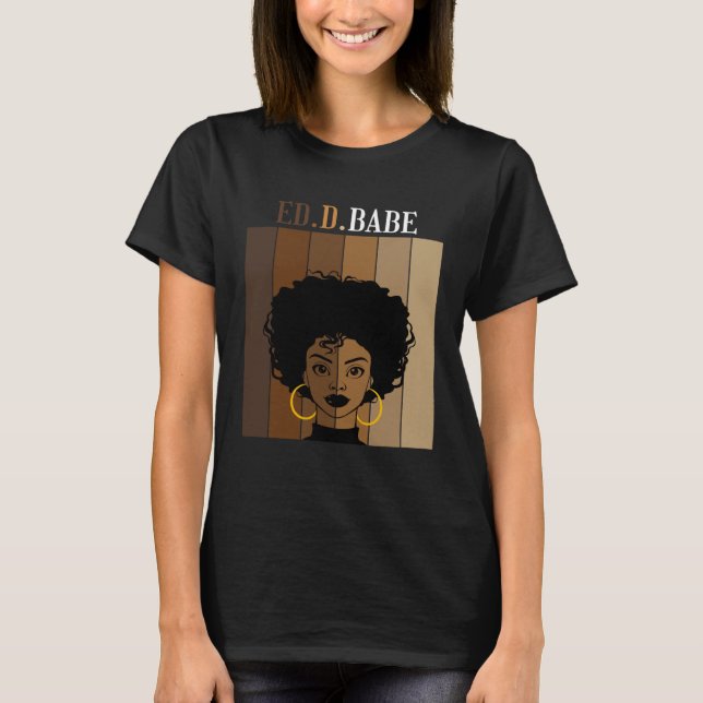 T-shirt ED d Babe EdD Doctorate Degree of Education Black  (Devant)