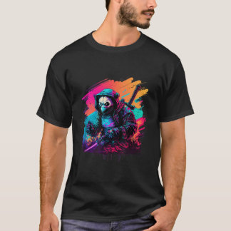 T-shirt Ed Panda Ninja Steampunk Synthwave
