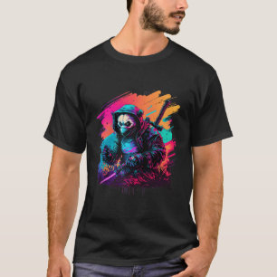 T-shirt Ed Panda Ninja Steampunk Synthwave Baseball